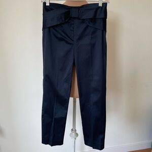 R.E.D. Valentino Vintage Blue Stretch Cotton Bow Waist Cropped Ankle Pants 40/4